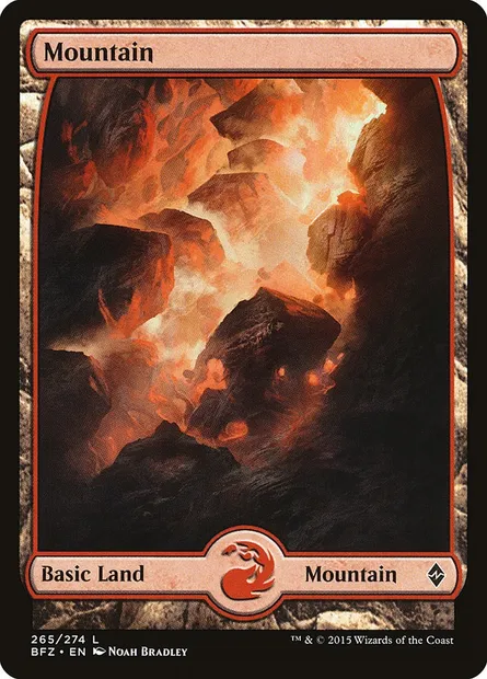 Mountain, Magic card BFZ 265 — Battle for Zendikar set