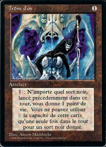 Trône d'os, carte Magic FBB 279 — extension Foreign Black Border