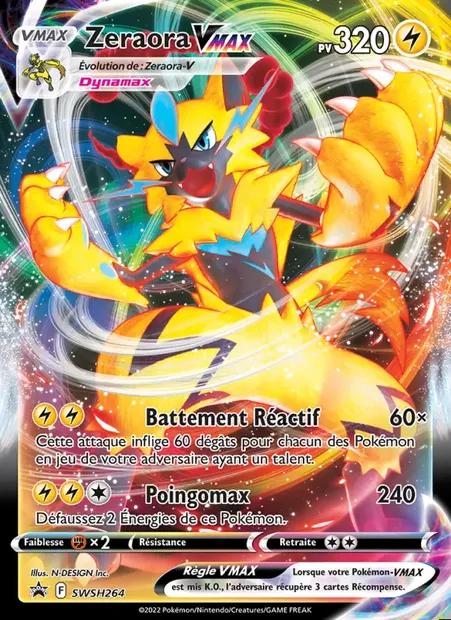 Zeraora VMAX, carte Pokémon SWSH 264 — extension Promo SWSH