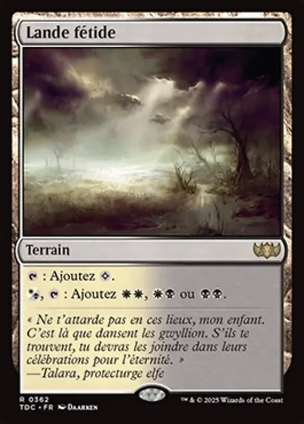 Lande fétide, carte Magic TDC 362 — extension Tarkir: Dragonstorm Commander