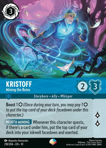 Kristoff - Mining the Ruins, Disney Lorcana card CH10-218 — Whispers in the Well set