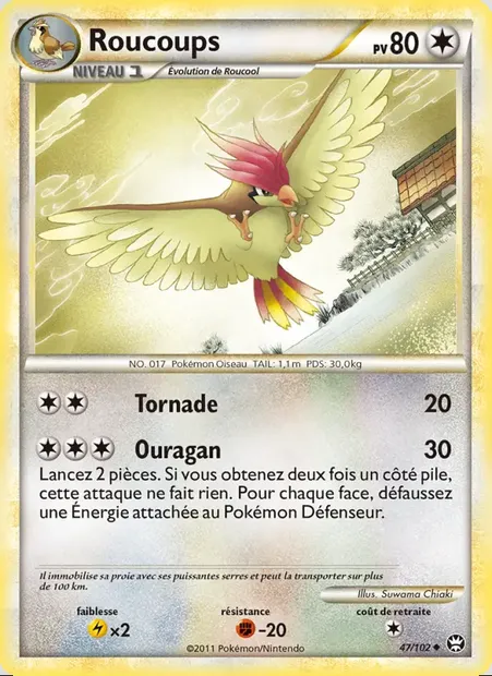 Roucoups, carte Pokémon TM 47 — extension Triomphant