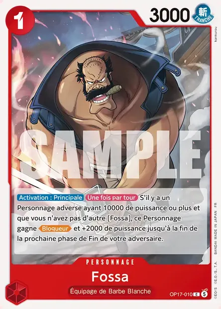 Fossa, carte One Piece OP17-010 — extension LES GUERRIERS LES PLUS PUISSANTS AU MONDE