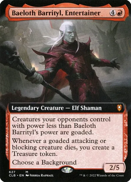 Baeloth Barrityl, Entertainer, Magic card CLB 627 — Commander Legends: Battle for Baldur's Gate set