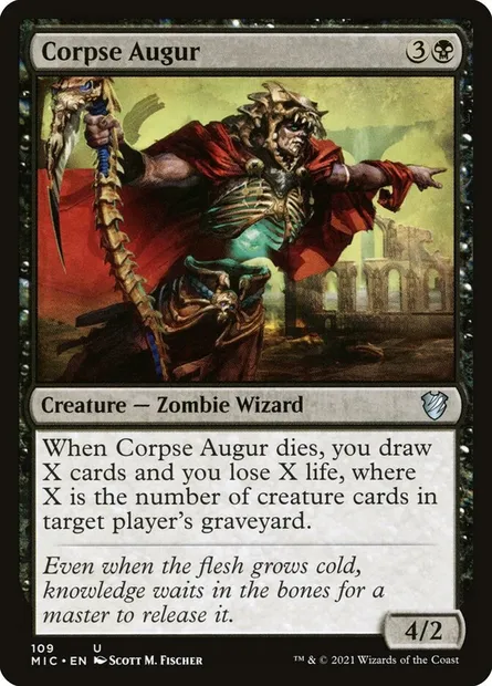 Corpse Augur, Magic card MIC 109 — Midnight Hunt Commander set
