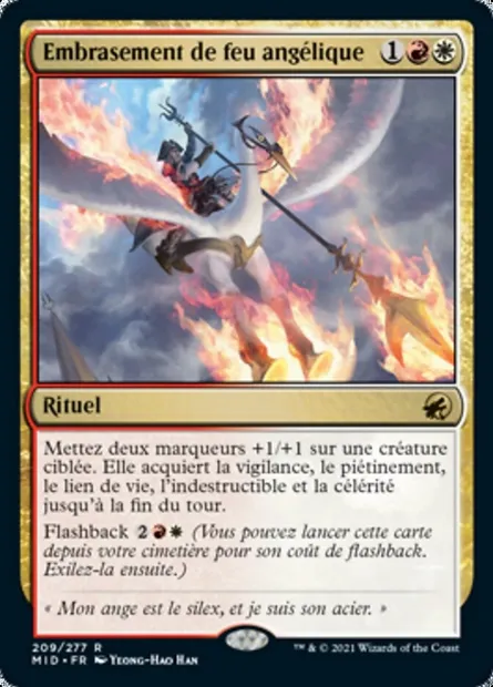 Embrasement de feu angélique, carte Magic MID 209 — extension Innistrad : chasse de minuit