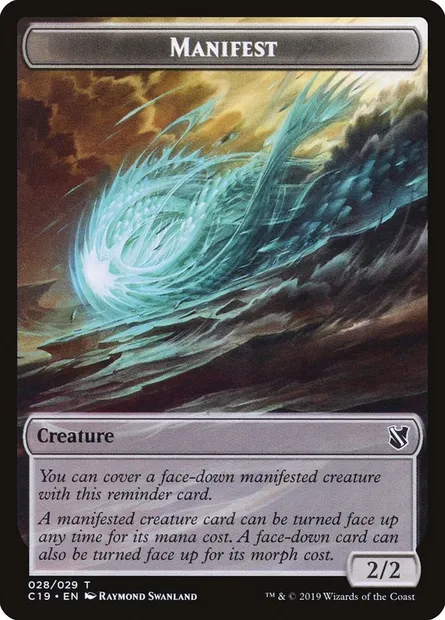 Manifest, Magic card TC19 28 — Commander 2019 Tokens set
