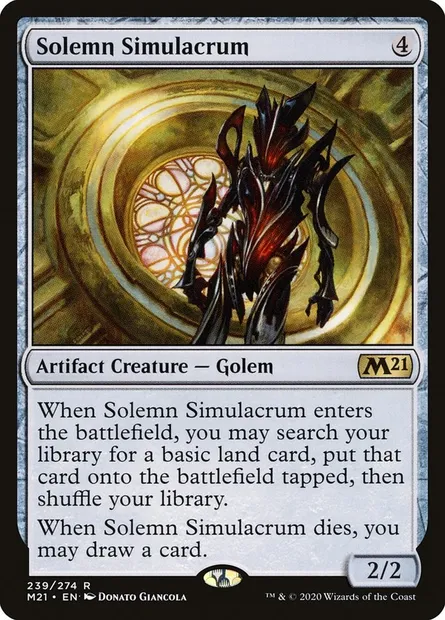 Solemn Simulacrum, Magic card M21 239 — Core Set 2021 set