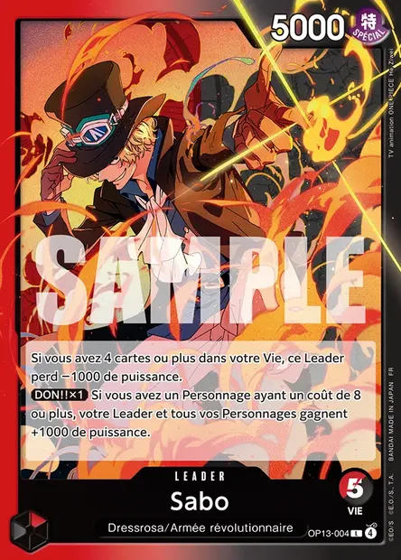 Sabo, carte One Piece OP13-004 — extension SUCCESSEURS