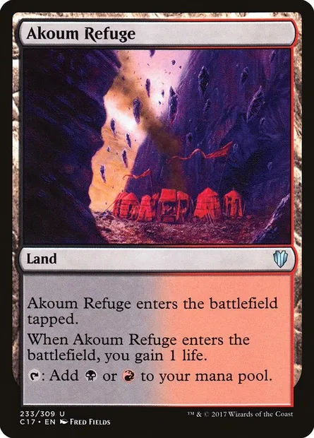 Akoum Refuge, Magic card C17 233 — Commander 2017 set