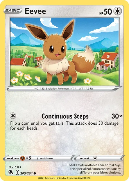 Eevee, Pokémon card FST 205 — Fusion Strike set