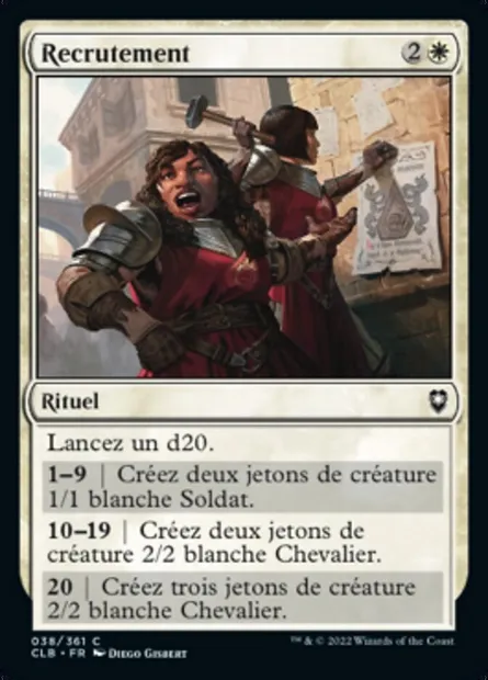 Recrutement, carte Magic CLB 38 — extension Commander Légendes : la bataille de la Porte de Baldur