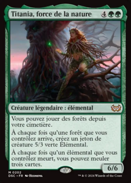 Titania, force de la nature, carte Magic DSC 202 — extension Duskmourn: House of Horror Commander