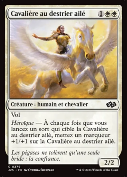 Cavalière au destrier ailé, carte Magic J25 279 — extension Foundations Jumpstart