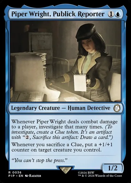 Piper Wright, Publick Reporter, Magic card PIP 36 — Fallout set