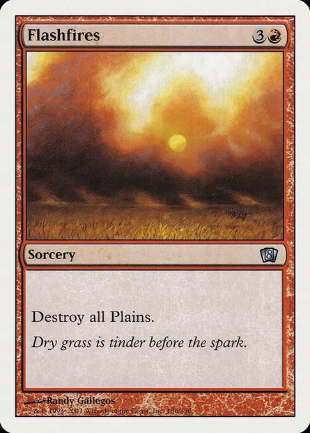 Feu de brousse, carte Magic 8ED 186 — extension Huitième Edition