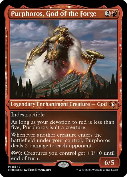 Purphoros, God of the Forge, Magic card CMM 547 — Commander Masters set