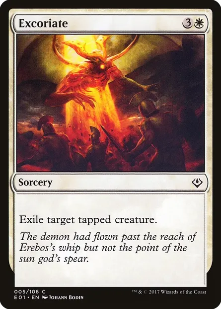 Excoriate, Magic card E01 5 — Archenemy: Nicol Bolas set