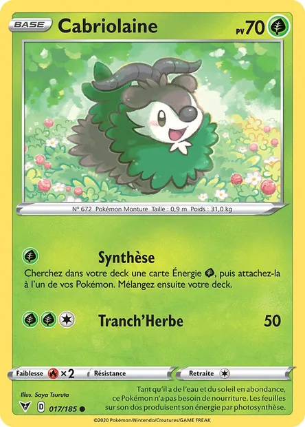 Cabriolaine, carte Pokémon VIV 17 — extension Voltage Éclatant