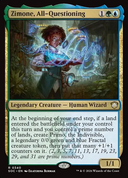 Zimone, All-Questioning, Magic card SOC 340 — Secrets of Strixhaven Commander set