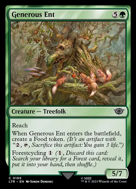 Generous Ent, Magic card LTR 169 — The Lord of the Rings: Tales of Middle-earth set