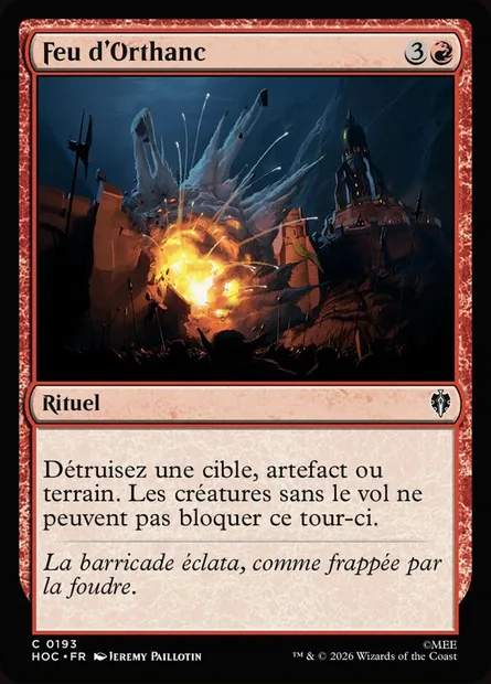 Feu d'Orthanc, carte Magic HOC 193 — extension The Hobbit Eternal