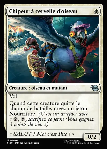 Chipeur à cervelle d'oiseau, carte Magic TMT 6 — extension Teenage Mutant Ninja Turtles
