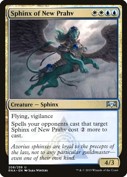 Sphinx of New Prahv, Magic card RNA 208 — Ravnica Allegiance set