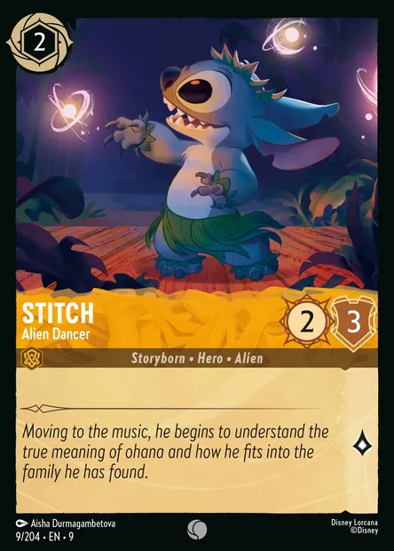 Stitch - Alien Dancer, Disney Lorcana card CH9-009 — Fabled set