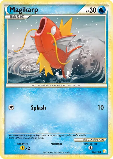 Magikarp, Pokémon card HS 72 — HeartGold SoulSilver set
