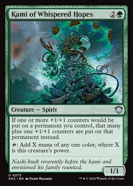 Kami of Whispered Hopes, Magic card SOC 273 — Secrets of Strixhaven Commander set