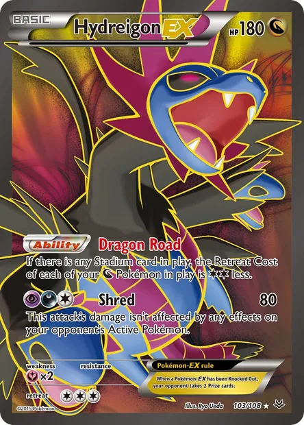 Hydreigon EX, Pokémon card ROS 103 — Roaring Skies set