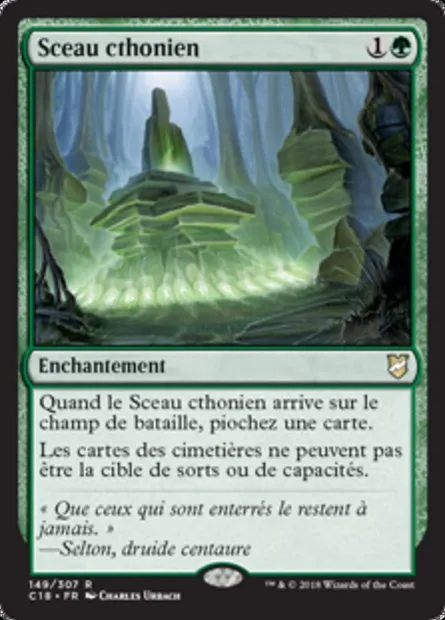 Sceau cthonien, carte Magic C18 149 — extension Commander 2018