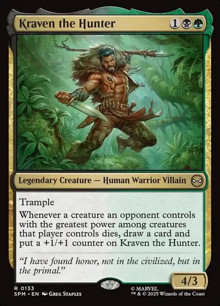 Kraven the Hunter, Magic card SPM 133 — Marvel's Spider-Man set