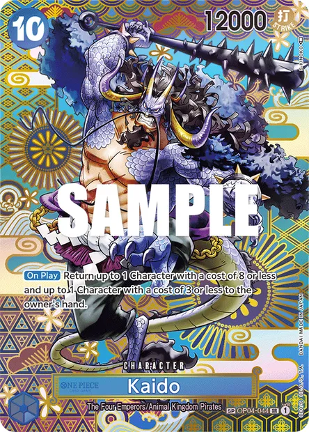 Kaido, One Piece card OP04-044 — KINGDOMS OF INTRIGUE set