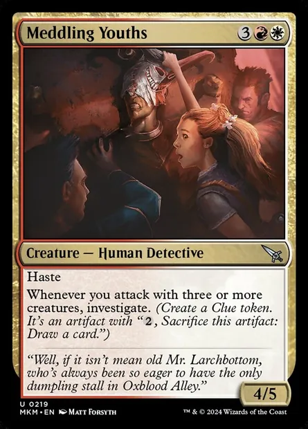 Meddling Youths, Magic card MKM 219 — Murders at Karlov Manor set