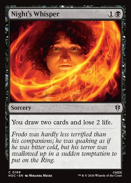 Night's Whisper, Magic card HOC 189 — The Hobbit Eternal set