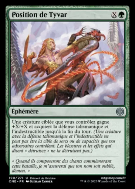 Position de Tyvar, carte Magic ONE 190 — extension Tous Phyrexians