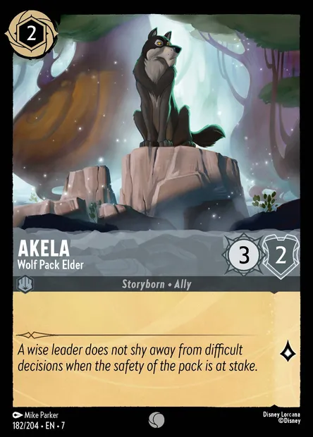 Akela - Wolf Pack Elder, Disney Lorcana card CH7-182 — Archazia's Island set