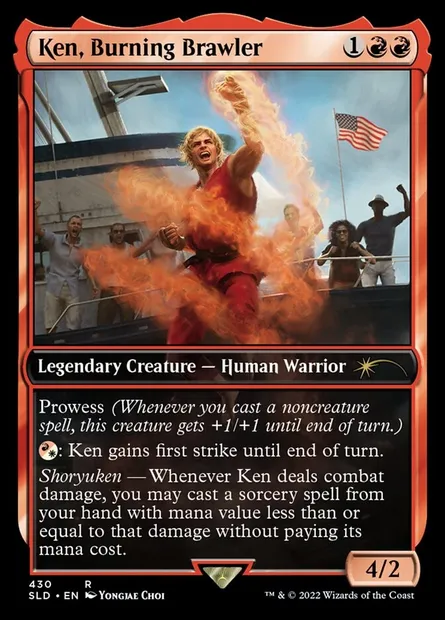 Ken, Burning Brawler, carte Magic SLD 430 — extension Secret Lair Drop