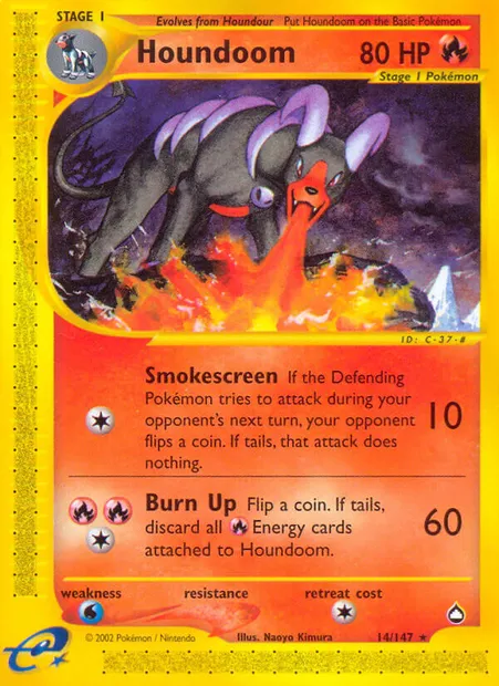 Houndoom, Pokémon card AQ 14 — Aquapolis set
