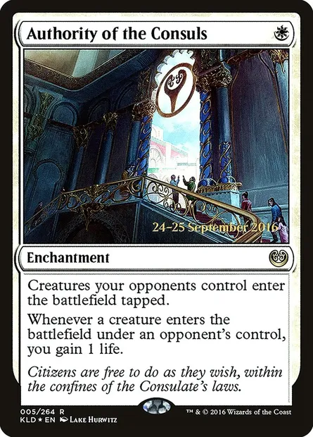 Autorité des consuls, carte Magic PKLD 5s — extension Kaladesh Promos