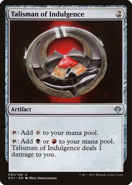 Talisman of Indulgence, Magic card E01 91 — Archenemy: Nicol Bolas set