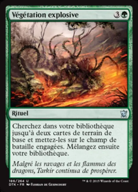 Végétation explosive, carte Magic DTK 186 — extension Les Dragons de Tarkir