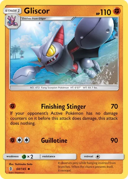 Gliscor, Pokémon card GRI 68 — Guardians Rising set