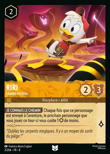 Riri - Leader sérieux, carte Disney Lorcana CH8-003 — extension Le Règne de Jafar