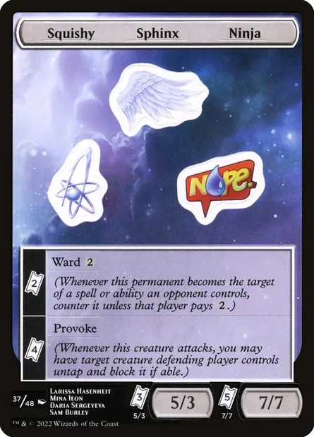 Squishy Sphinx Ninja, carte Magic SUNF 37 — extension Unfinity Sticker Sheets