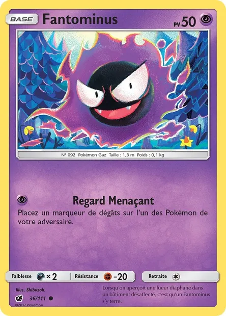 Fantominus, carte Pokémon CIN 36 — extension Invasion Carmin