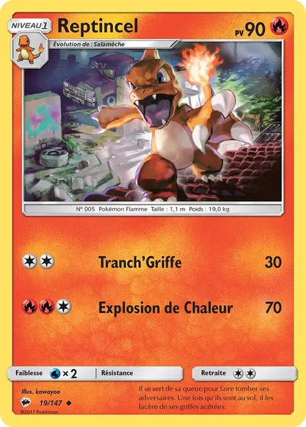 Reptincel, carte Pokémon BUS 19 — extension Ombres Ardentes