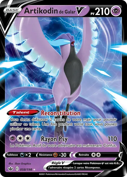 Artikodin de Galar V, carte Pokémon CRE 58 — extension Règne de Glace